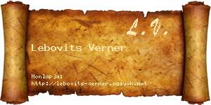 Lebovits Verner névjegykártya